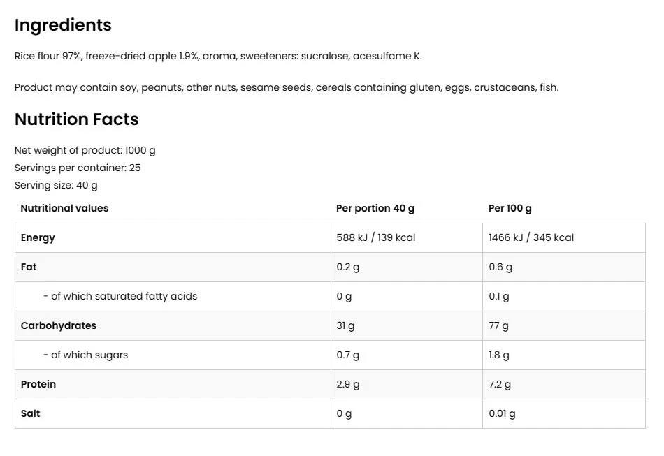 OstroVit - Reiscreme, Cremiger Apfel - 1000g – Bild 7