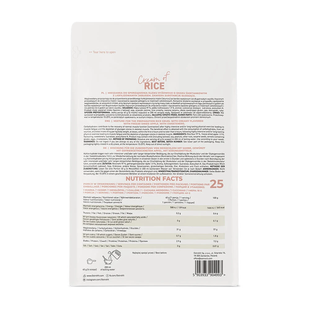 OstroVit - Reiscreme, Cremiger Apfel - 1000g – Bild 8