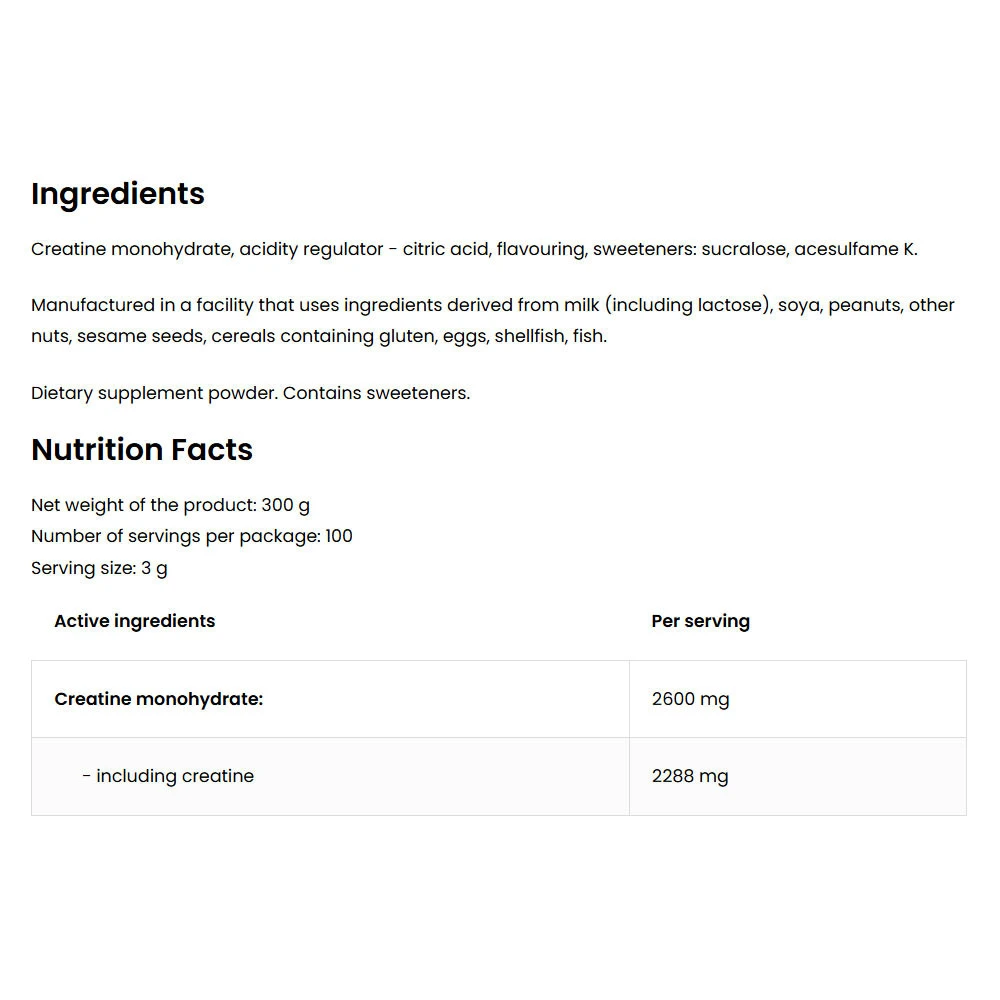 OstroVit - Kreatinmonohydrat, Kirsche - 300g – Bild 5