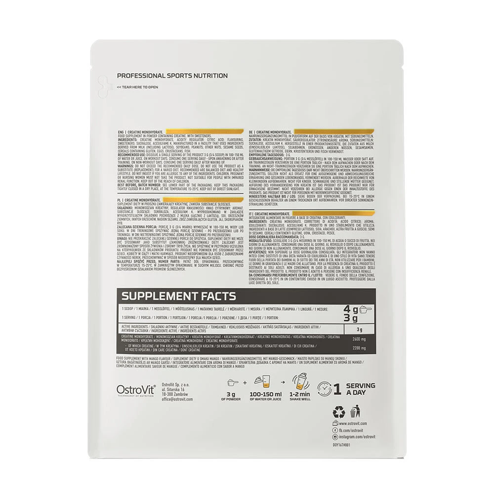 OstroVit - Kreatinmonohydrat, Mango - 300g – Bild 4