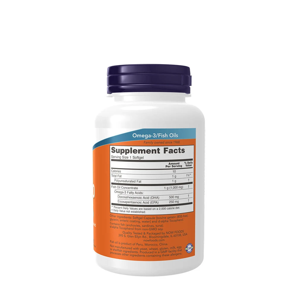 NOW Foods - DHA-500, 500 mg DHA / 250 mg EPA - 90 Weichkapseln – Bild 4