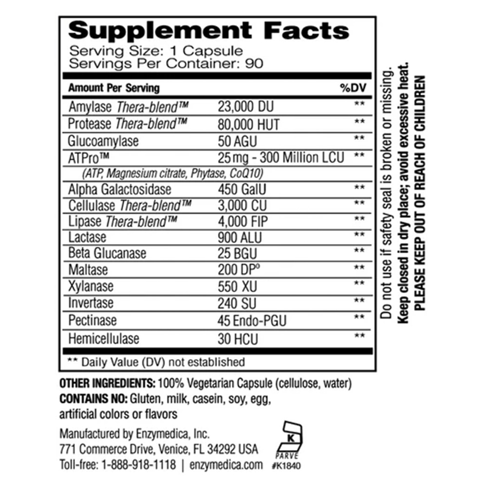 Enzymedica - Digest Gold mit ATPro - 45 Kapseln – Bild 3