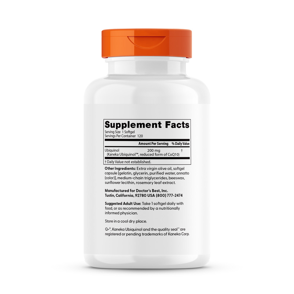 Doctor's Best Ubiquinol mit Kaneka 200 mg, 120 Weichkapseln – Bild 4