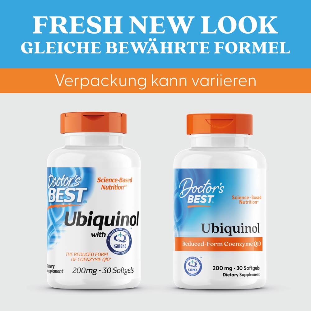 Doctor's Best Ubiquinol mit Kaneka 200 mg, 30 Weichkapseln – Bild 5