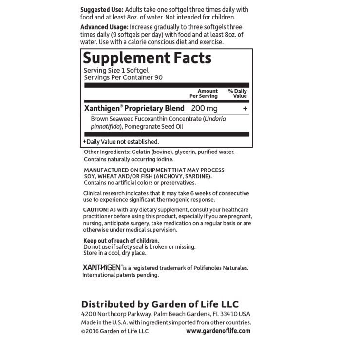 Garden of Life - FucoThin - 90 Weichkapseln – Bild 2