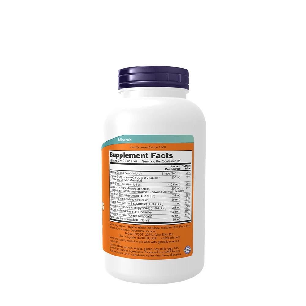 NOW Foods - Vollspektrum-Mineralien ohne Eisen - 240 Kapseln – Bild 4