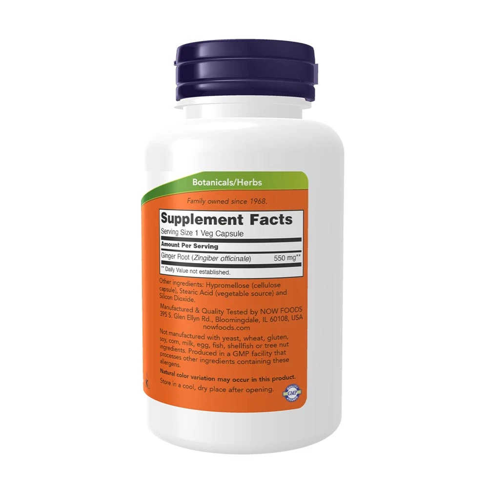 NOW Foods - Ingwerwurzelextrakt, 550 mg - 100 Kapseln – Bild 4