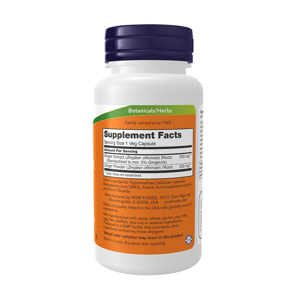 NOW Foods - Ingwerwurzelextrakt, 250 mg - 90 Kapseln – Bild 6