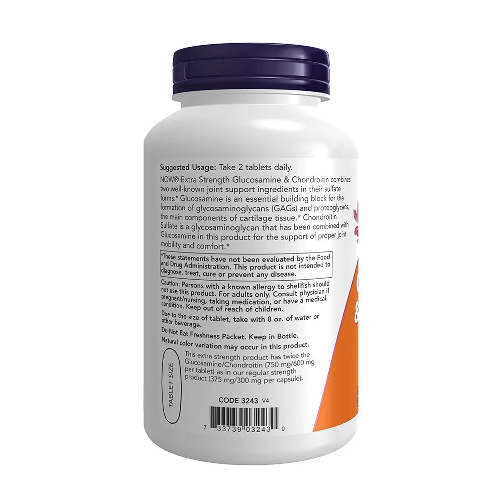 NOW Foods - Glukosamin & Chondroitin Extra Stärke - 120 Tabletten – Bild 6