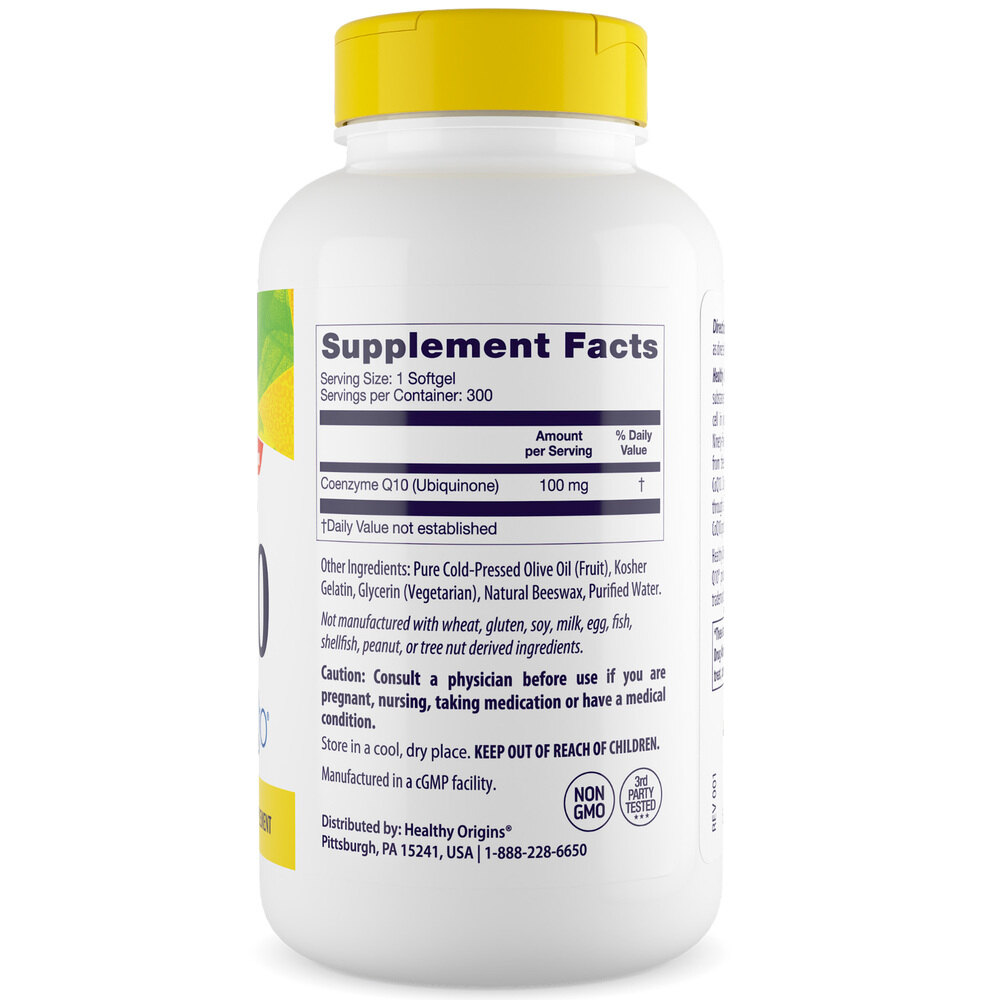 Healthy Origins CoQ10 100 mg, 300 Weichkapseln – Bild 3