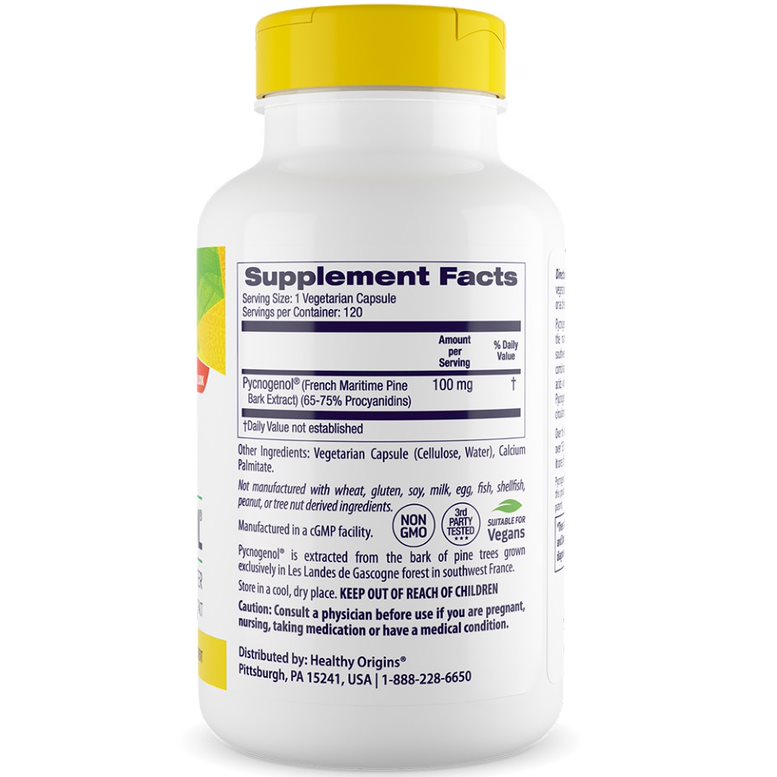 Healthy Origins Pycnogenol 100 mg, 120 vegetarische Kapseln – Bild 3
