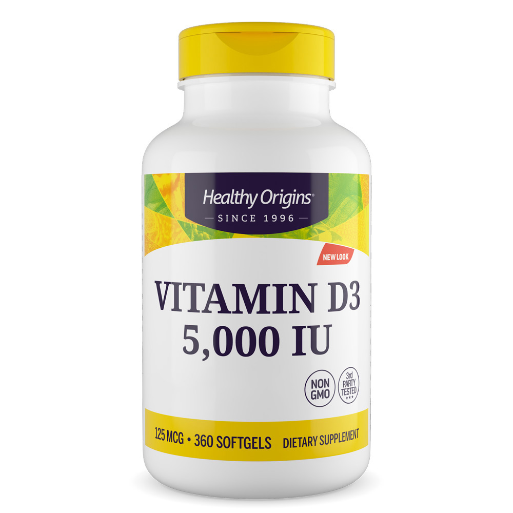 Healthy Origins Vitamin D3 5000 IE, 360 Weichkapseln – Bild 2