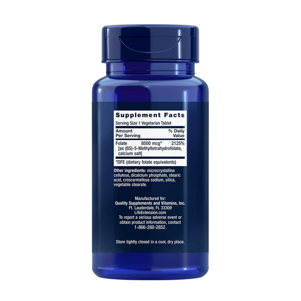 Life Extension - Hochpotente Optimale Folsäure - 30 vegetarische Tabletten – Bild 2