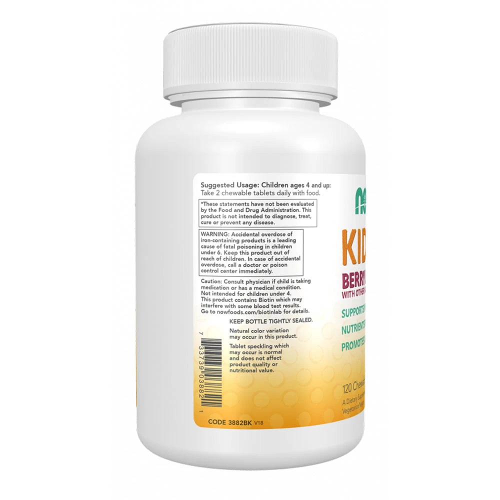 NOW Foods - Kinder-Vitamine, Beerengeschmack - 120 Kautabletten – Bild 8