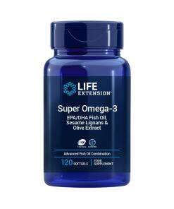 LIFE EXTENSION Super Omega-3 EPA/DHA with Sesame Lignans & Olive Extract EU version (120 enteric coated sgels)