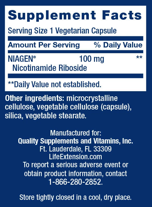 Life Extension - NAD+ Zellregenerator 100 mg (30 Kapseln) – Bild 2