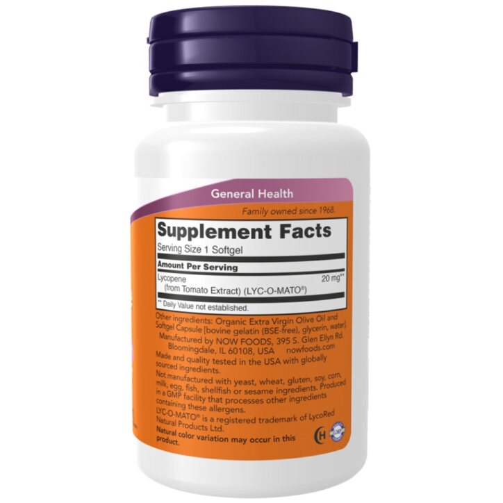 NOW Foods - Lycopin, 20 mg - 50 Weichkapseln – Bild 5