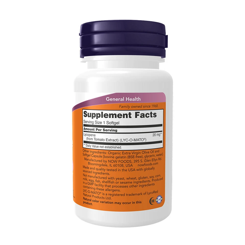 NOW Foods - Lycopin, 20 mg - 50 Weichkapseln – Bild 7