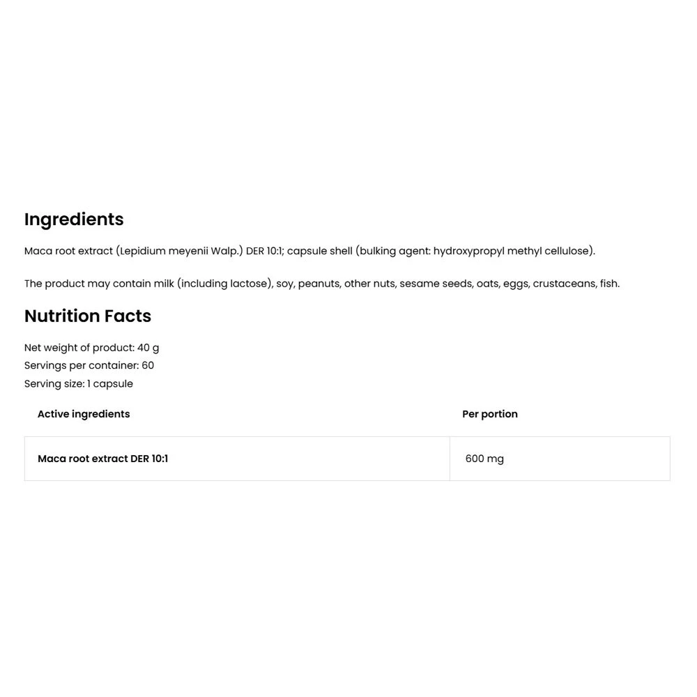 OstroVit - Maca, 600 mg - 60 vegane Kapseln – Bild 5