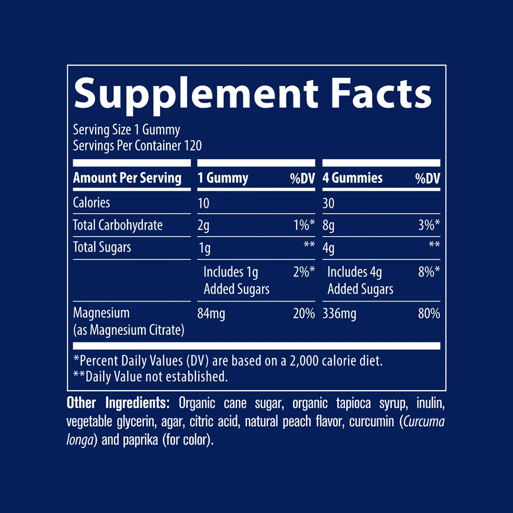 Trace Minerals - Magnesium-Gummibonbons, Pfirsichgeschmack - 120 Stück – Bild 2