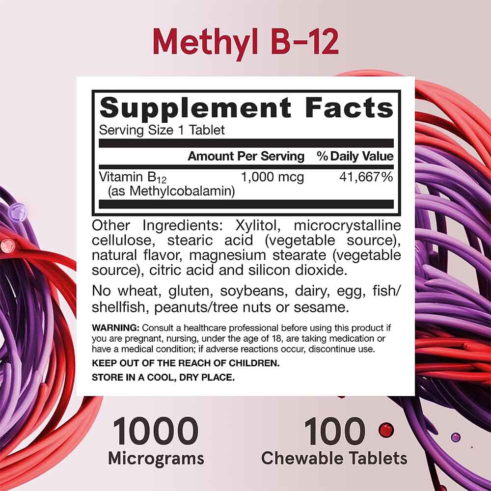 Jarrow Formulas - Methyl B-12, 1000 mcg - 100 Lutschtabletten – Bild 7