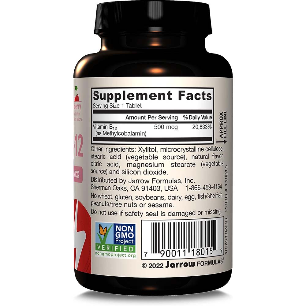 Jarrow Formulas - Methyl B-12, 500 mcg - 100 Lutschtabletten – Bild 5