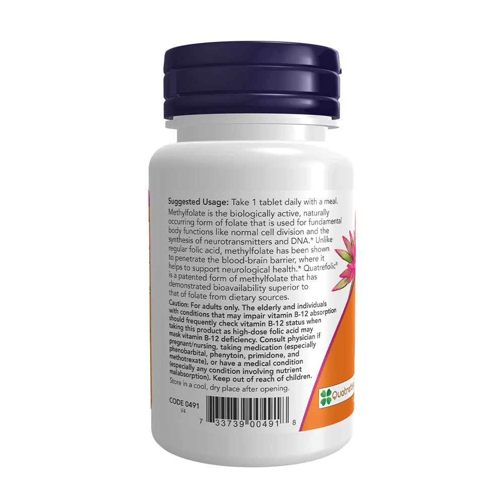 NOW Foods - Methylfolat, 1000 mcg - 90 Tabletten – Bild 5
