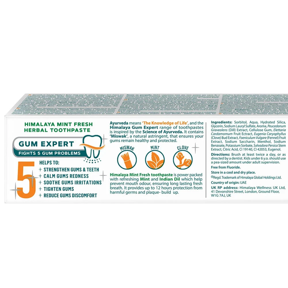 Himalaya - Fruchtige Kräuterzahnpasta mit Minze - 75 ml – Bild 2