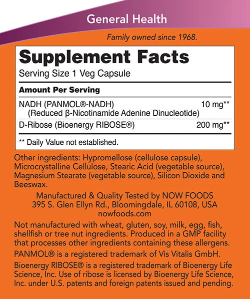 NOW Foods - NADH, 10 mg - 60 vegetarische Kapseln – Bild 5