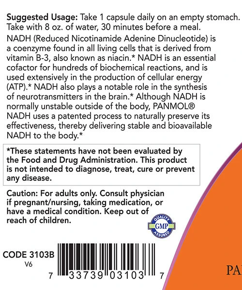 NOW Foods - NADH, 10 mg - 60 vegetarische Kapseln – Bild 6
