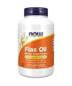 NOW Flax Oil 1000 mg Vegan Formula (120 Veggie Softgels