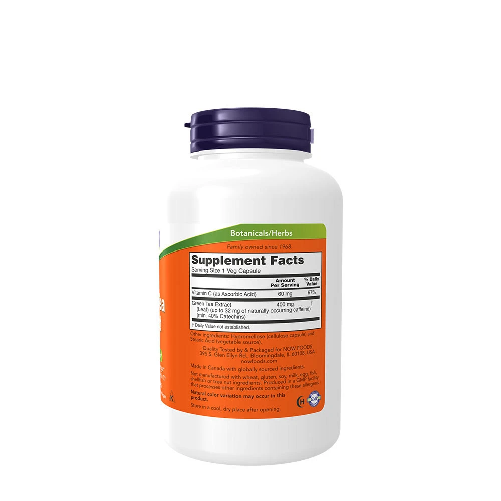 NOW Foods - Grüner Tee Extrakt, 400 mg - 250 Kapseln – Bild 2