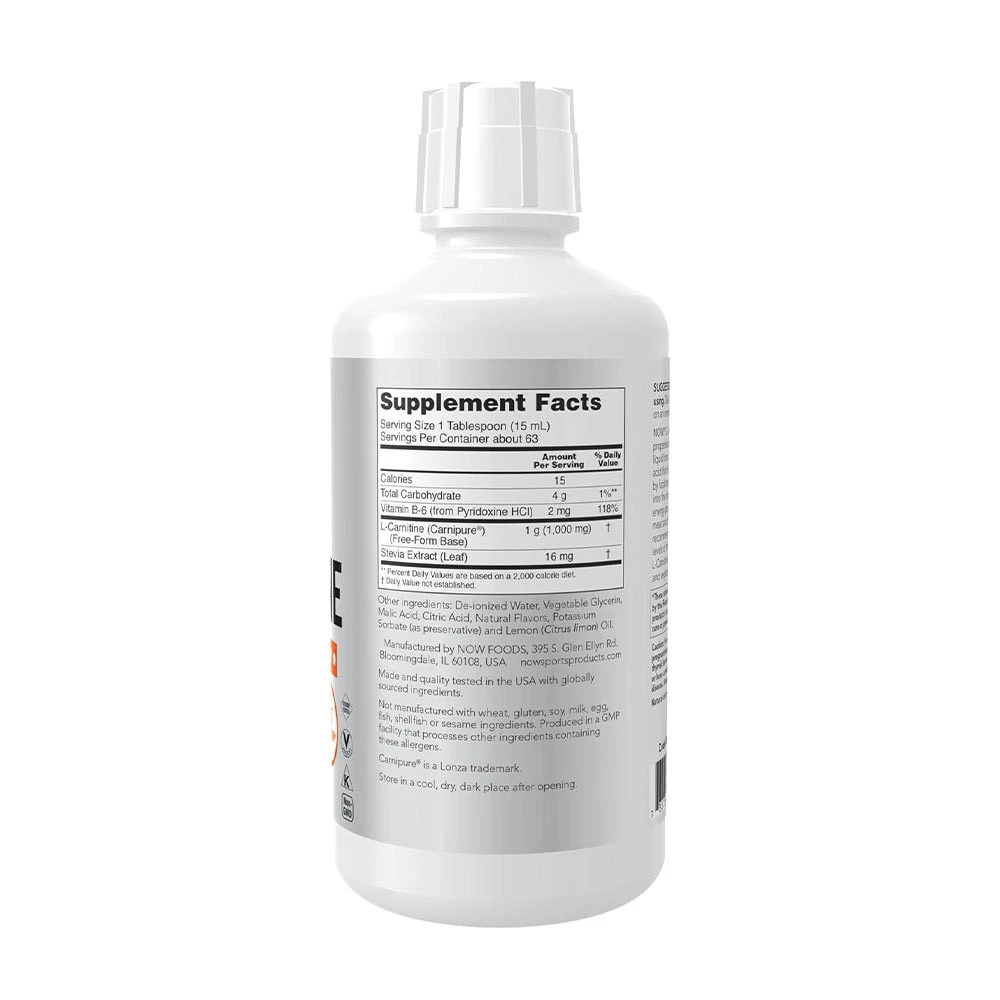 NOW Foods - L-Carnitin Flüssig 1000 mg (946 ml, Zitrus) – Bild 4