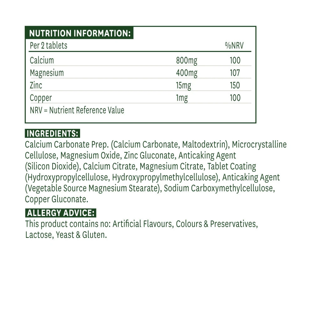 Natures Aid - Calcium, Magnesium + Zink (90 Tabletten) – Bild 4