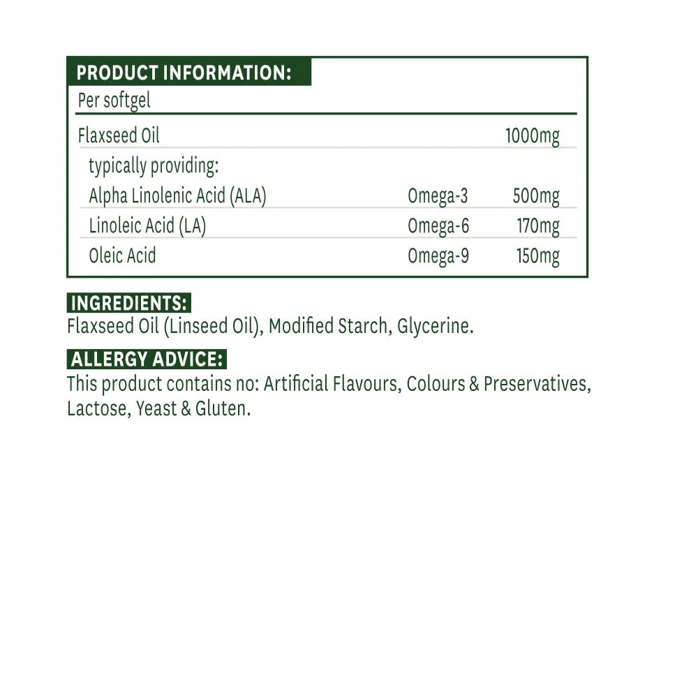 Natures Aid - Leinöl 1000 mg (90 Weichkapseln) – Bild 5