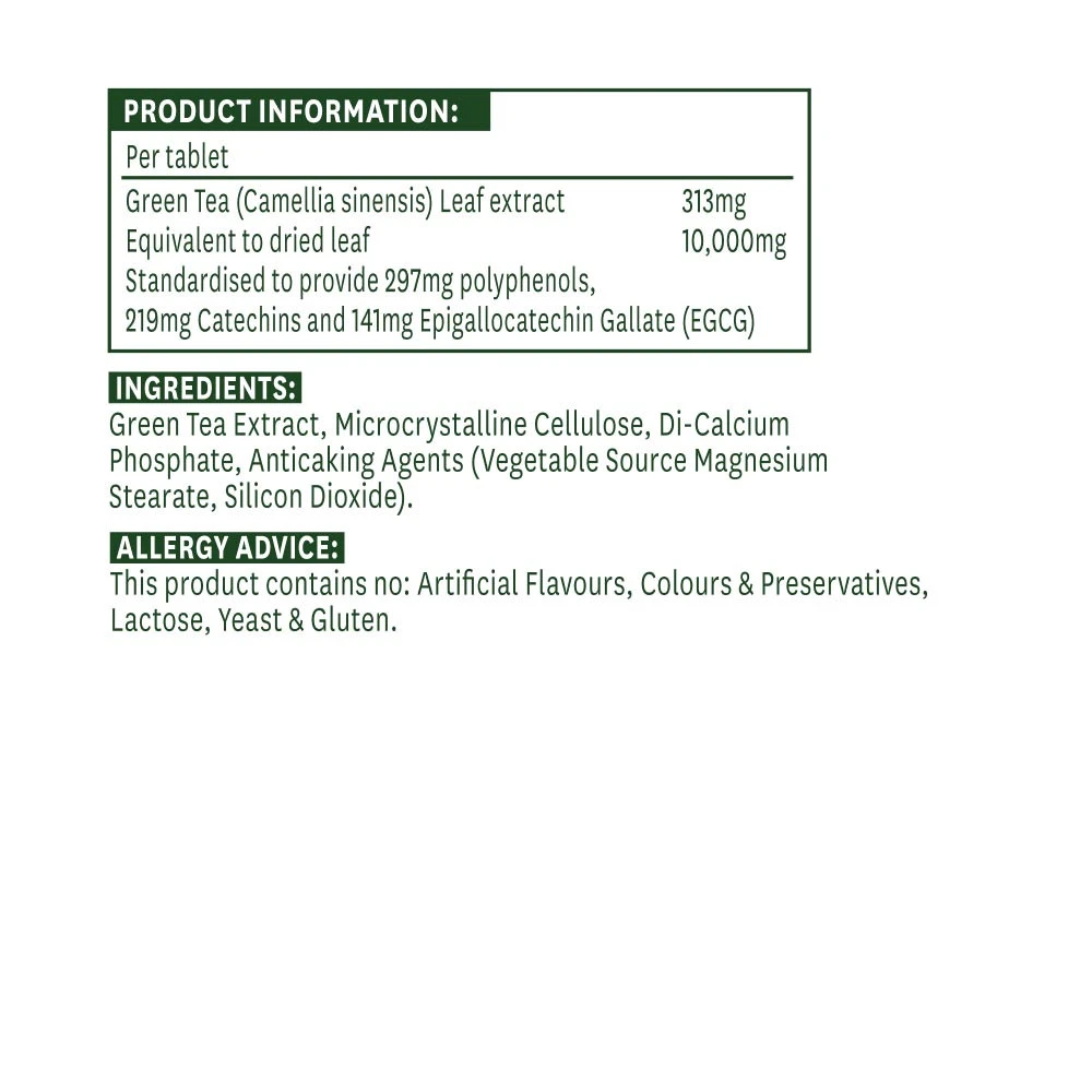 Natures Aid - Grüner Tee 10.000 mg (60 Tabletten) – Bild 5