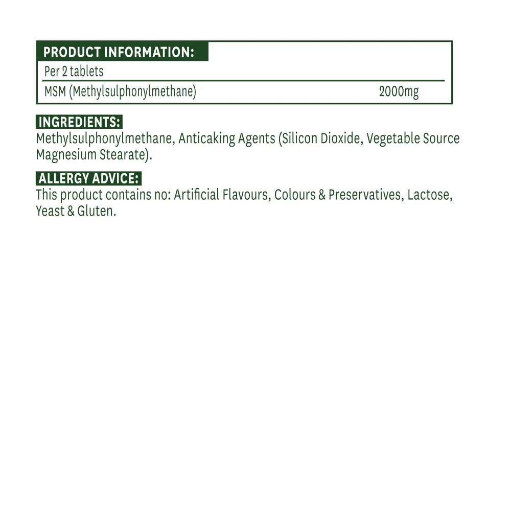 Natures Aid - MSM 1000 mg (90 Tabletten) – Bild 2