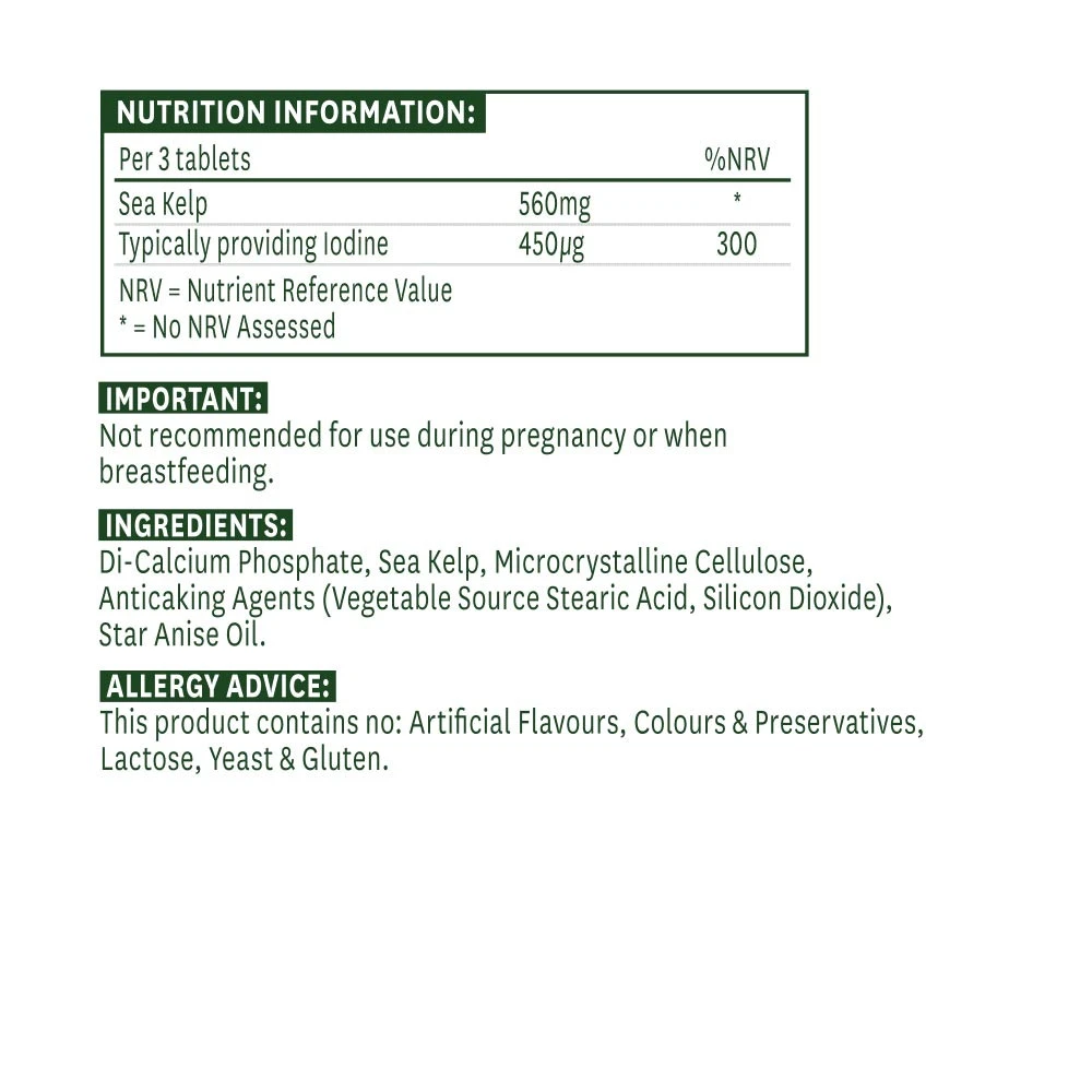 Natures Aid - Meeresalgen (180 Tabletten) – Bild 2