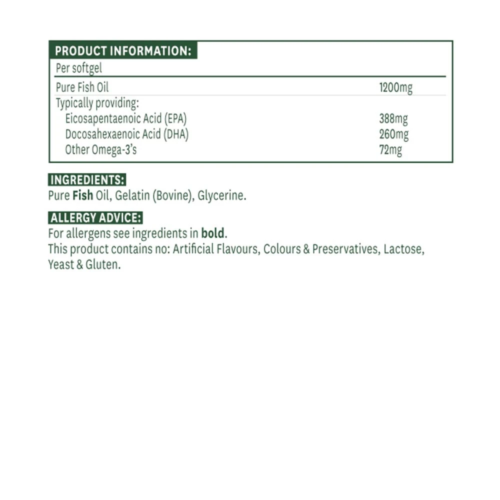Natures Aid - Superstarkes Fischöl Omega-3 (60 Weichkapseln) – Bild 2