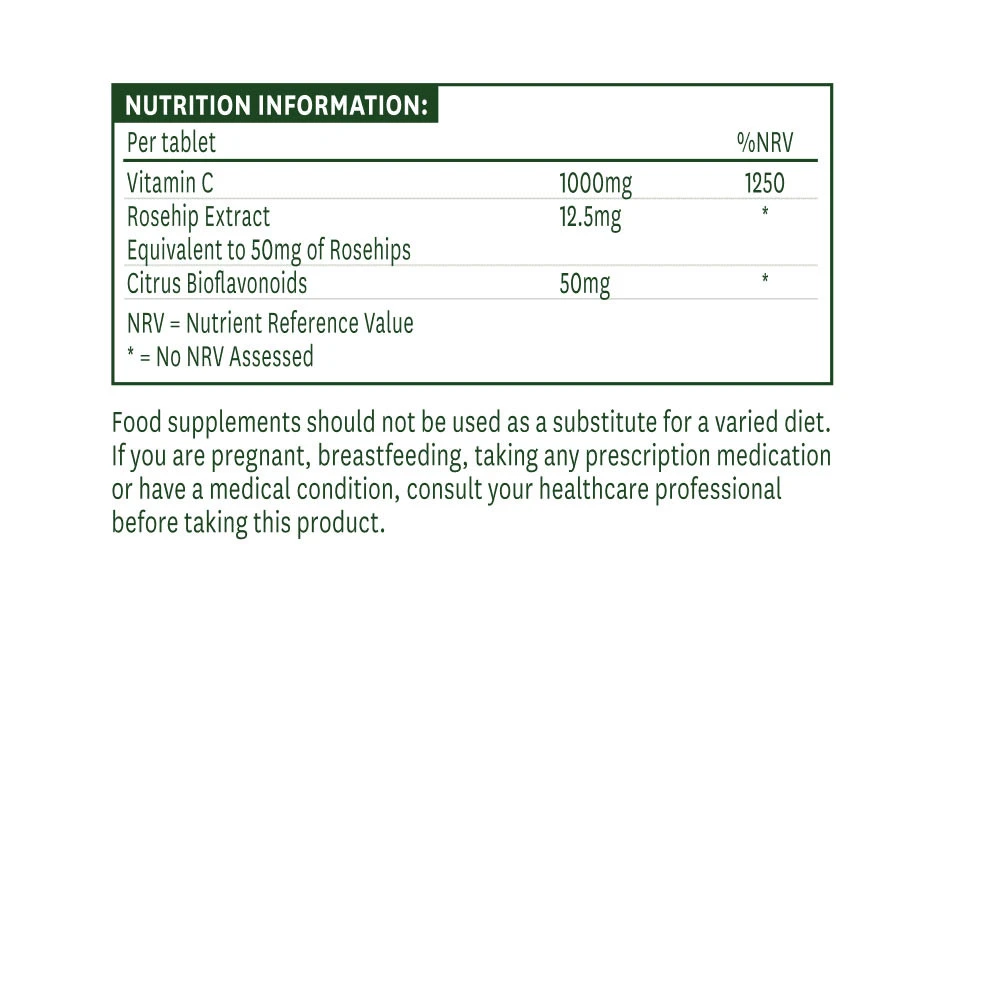 Natures Aid - Vitamin C 1000 mg, säurearm (90 Tabletten) – Bild 5