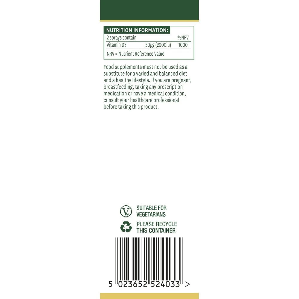 Natures Aid - Vitamin D3 Tägliches Mundspray (30 ml, Orange) – Bild 6