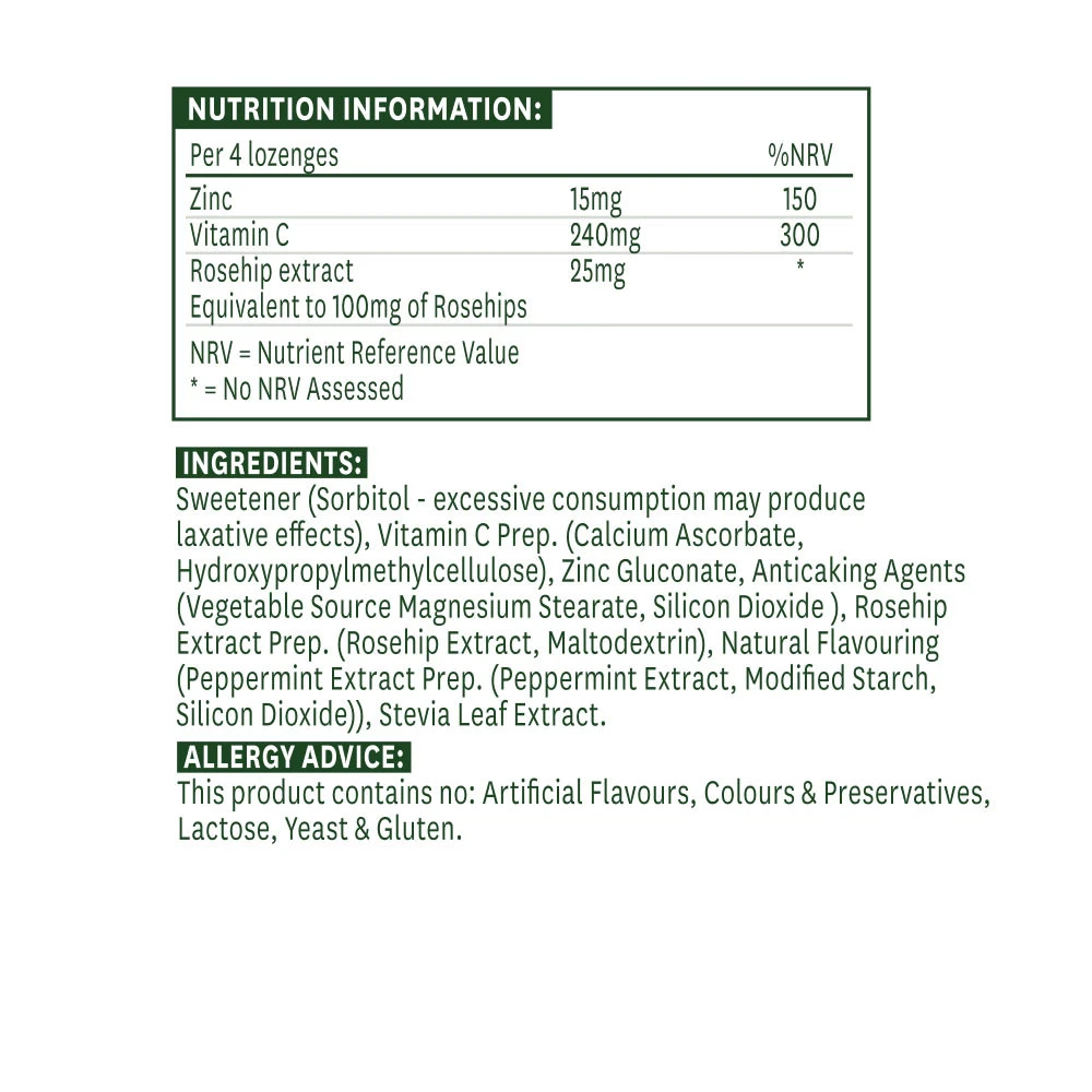 Natures Aid - Zink + Vitamin C Lutschtabletten mit Pfefferminzgeschmack (30 Lutschtabletten) – Bild 5