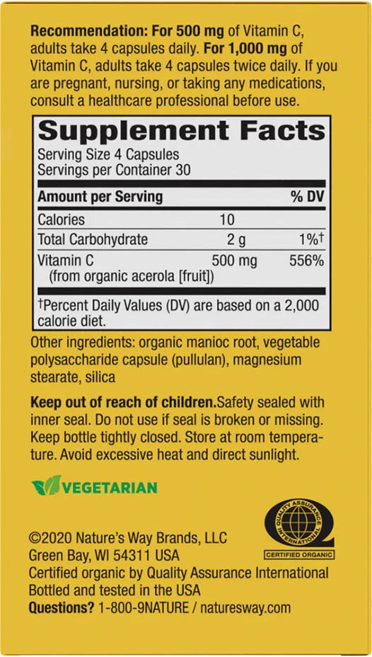 Nature's Way - Alive!® Fruchtquellen Vitamin C (120 Kapseln) – Bild 4