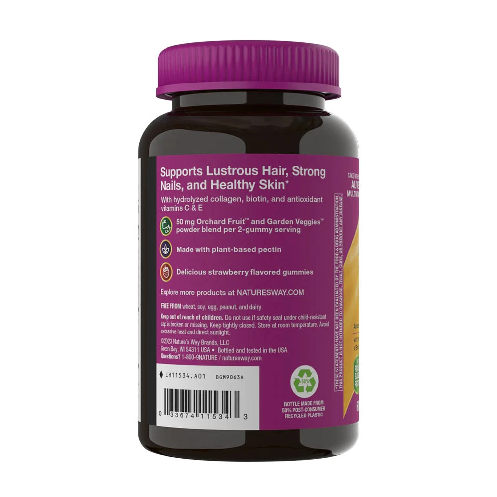 Nature's Way - Alive!® Haare, Haut & Nägel Gummis (60 Gummis, Erdbeerbeutel) – Bild 8