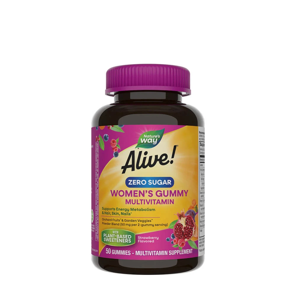 Nature's Way - Alive!® Zuckerfreies Multivitamin-Gummibonbon für Frauen (50 Gummibonbons) – Bild 3