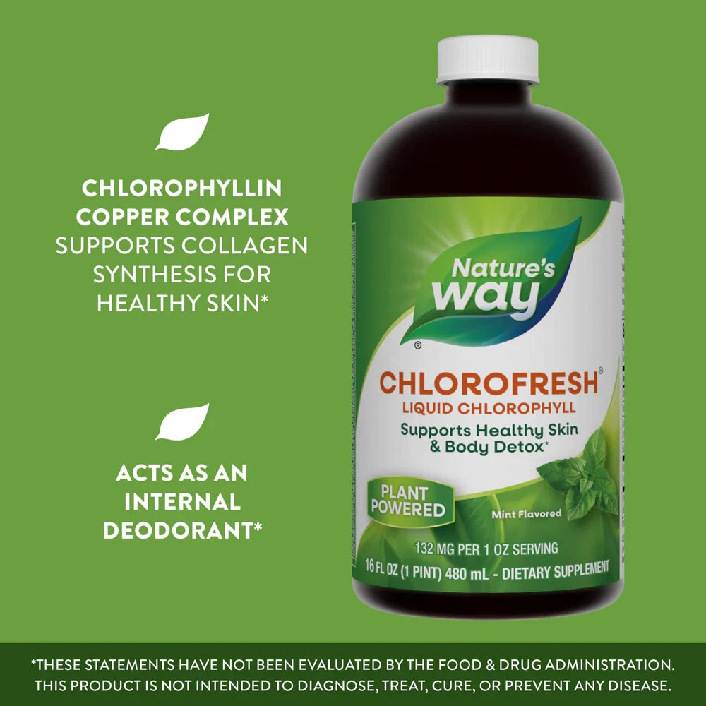 Natures Way - Chlorofresh® flüssiges Chlorophyll (480 ml, Minze) – Bild 6