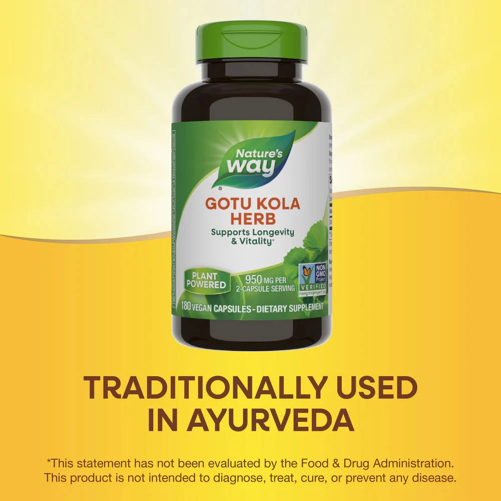 Natures Way - Gotu-Kola-Kraut (180 Kapseln) – Bild 14