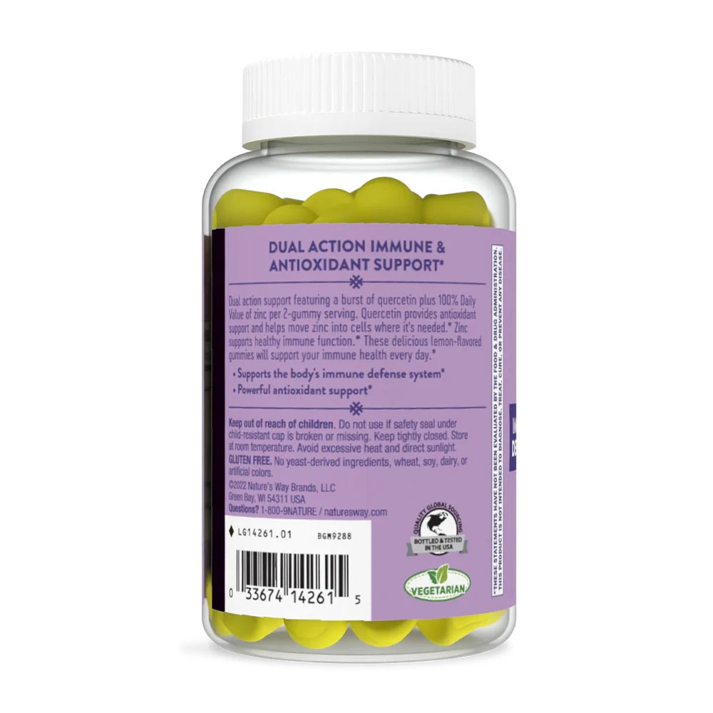 Natures Way - Quercetin-Gummis mit Zink (60 Gummis, Zitrone) – Bild 3