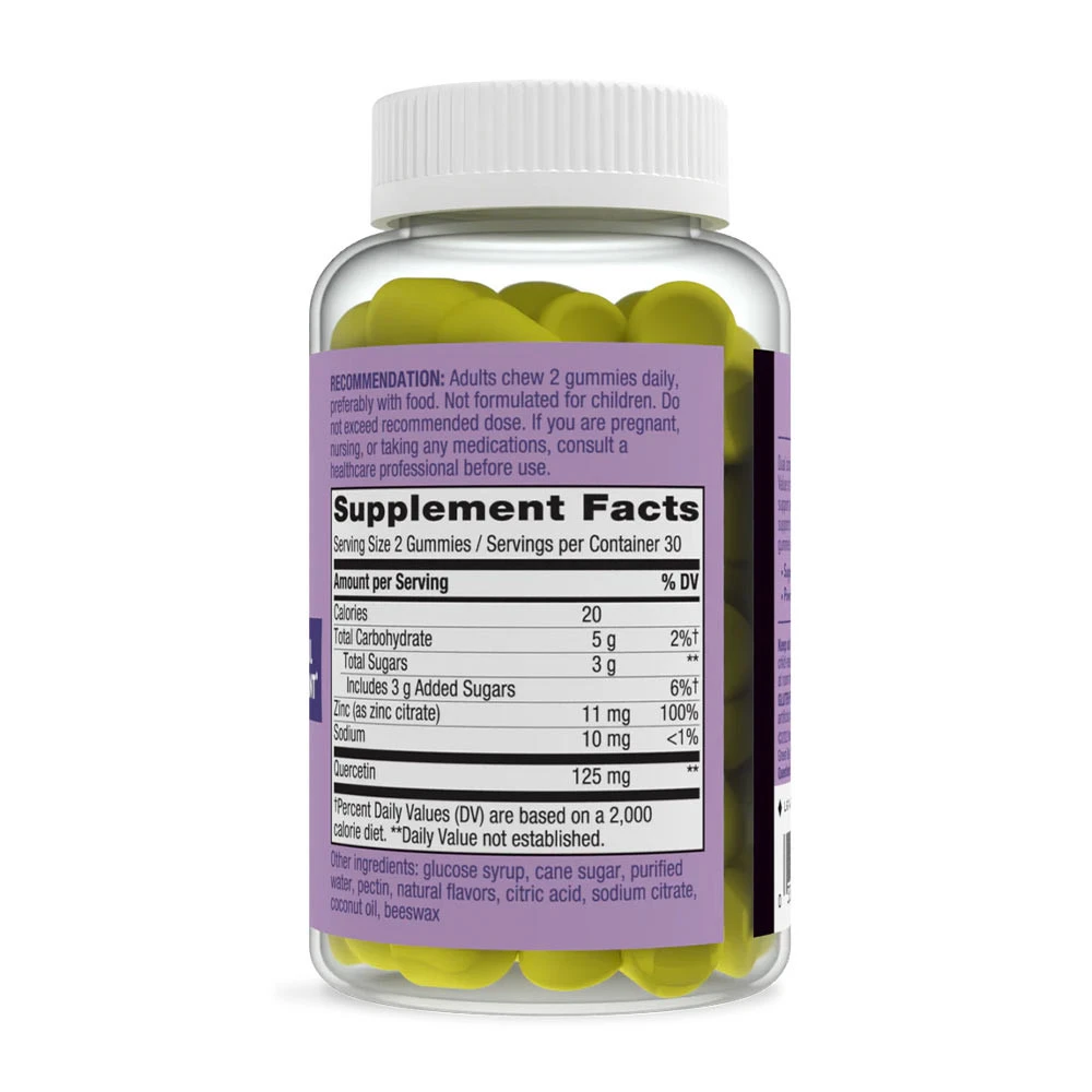 Natures Way - Quercetin-Gummis mit Zink (60 Gummis, Zitrone) – Bild 4