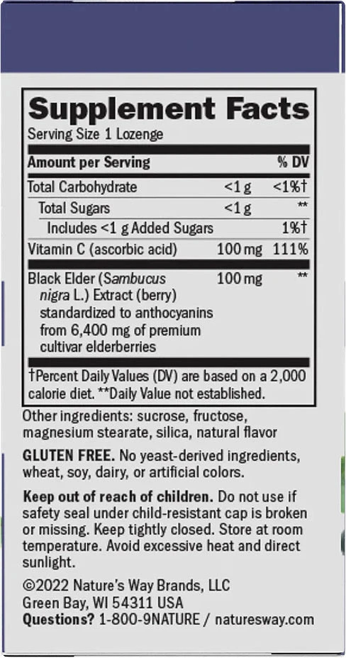 Natures Way - Sambucus Original Lutschtabletten mit Holunder (30 Lutschtabletten) – Bild 4